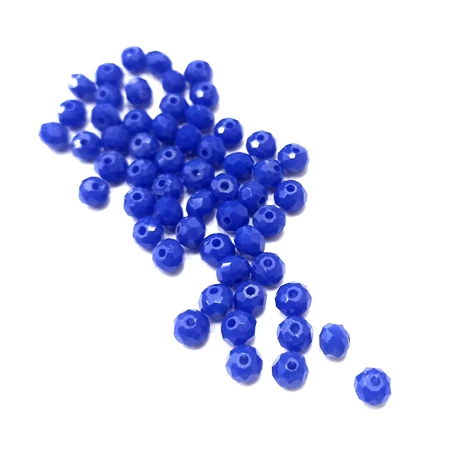 Gyöngy üveg csiszolt fánk 4x3mm matt sötétkék min.60db