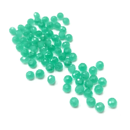 Gyöngy üveg csiszolt fánk 4x3mm menta min.60db