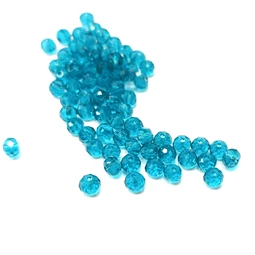 Gyöngy üveg csiszolt fánk 4x3mm türkiz min.60db