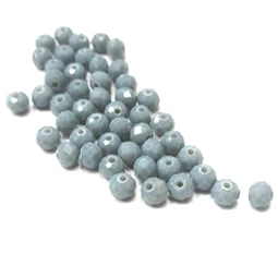 Gyöngy üveg csiszolt fánk 6x4mm szürkéskék min.40db