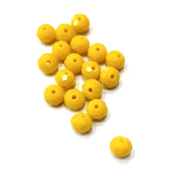 Gyöngy üveg csiszolt fánk 8x6mm citromsárga min.15db