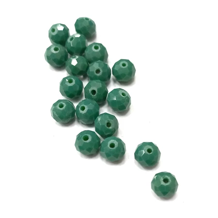 Gyöngy üveg csiszolt fánk 8x6mm fenyőzöld min.15db