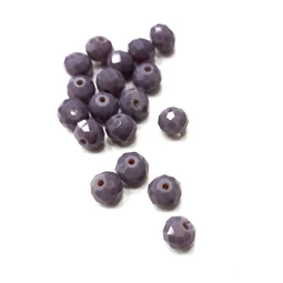 Gyöngy üveg csiszolt fánk 8x6mm opál sötét lila min.15db