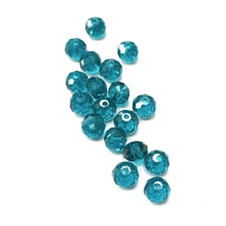 Gyöngy üveg csiszolt fánk 8x6mm türkiz min.15db