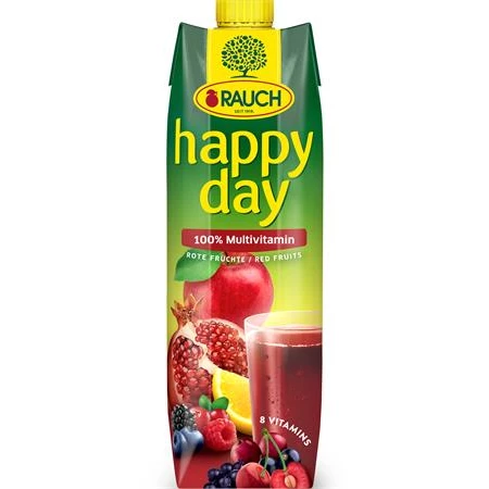 Gyümölcslé 100% 1 liter RAUCH Happy day piros multivitamin