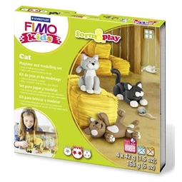 Gyurma süthető FIMO készlet Kids Form & Play 4x42 g, cicák