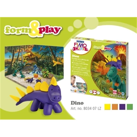 Gyurma süthető FIMO készlet Kids Form & Play 4x42 g, dínók