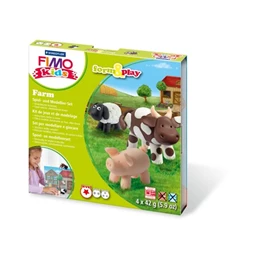 Gyurma süthető FIMO készlet Kids Form & Play 4x42 g, farm