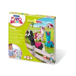 Gyurma süthető FIMO készlet Kids Form & Play 4x42 g, pónik