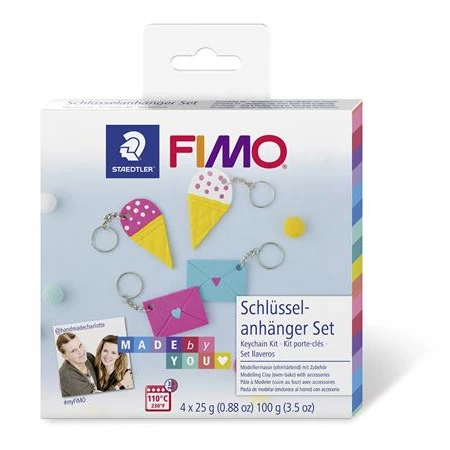 Gyurma készlet süthető FIMO Soft DIY 4x25 gr kulcstartó