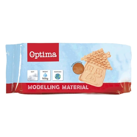Gyurma levegőn száradó modellező massza OPTIMA 500g barna