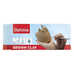 Gyurma levegőn száradó modellező massza OPTIMA 500g barna