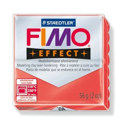 Gyurma süthető FIMO Effect 56 g, áttetsző piros