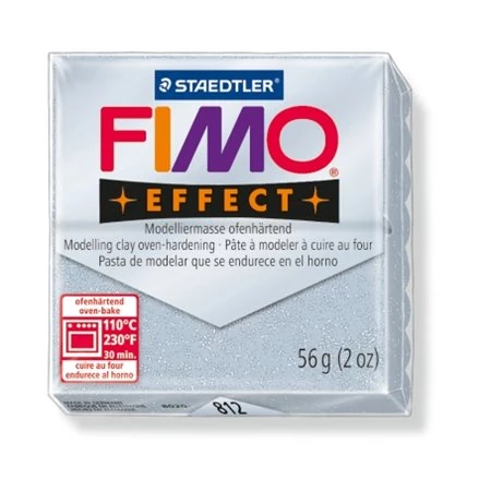 Gyurma süthető FIMO Effect 56 g, csillámos ezüst