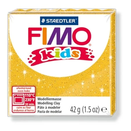 Gyurma süthető FIMO Kids 42 g, glitteres arany