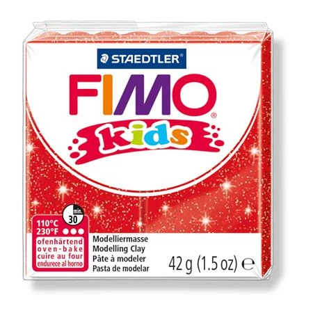 Gyurma süthető FIMO Kids 42 g, glitteres piros