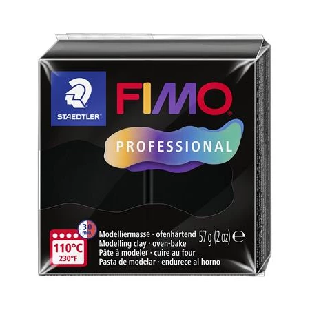 Gyurma süthető FIMO Professional 57gr, fekete