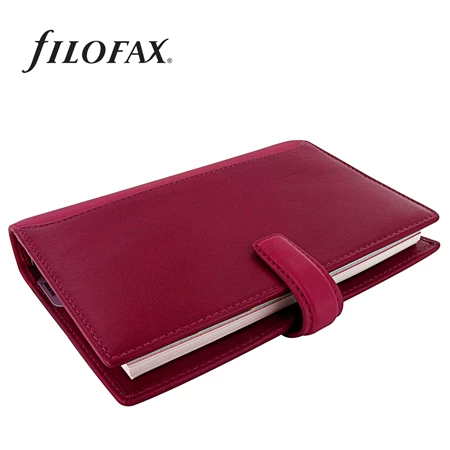 Gyűrűs kalendárium FILOFAX M bőr Personal luxus bivalybőr, cseresznye