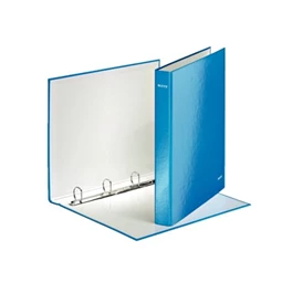 Gyűrűskönyv, 4 gyűrűs, A/4 40mm gerinc, LEITZ Wow karton, lakkfényű, D alakú, maxi, kék