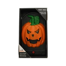 Halloween dekoráció ajtócsengő tök beszélő műanyag 19 cm narancssárga, fekete