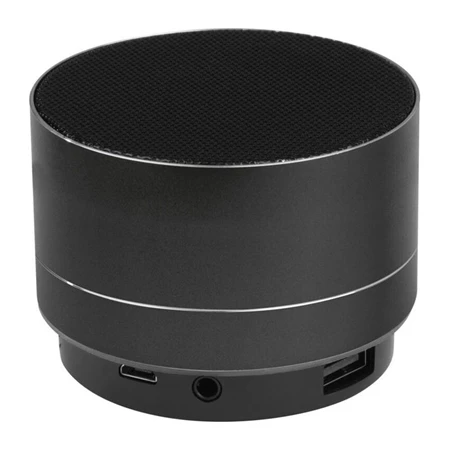 Hangszóró bluetooth fém 7 x 5 cm tölthető akkumlátorral fekete