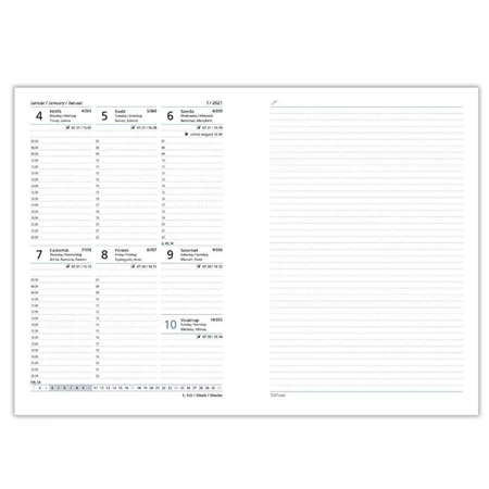 Határidőnapló 2026 napi B/5 TOPTIMER Nero N021 Fekete-kék