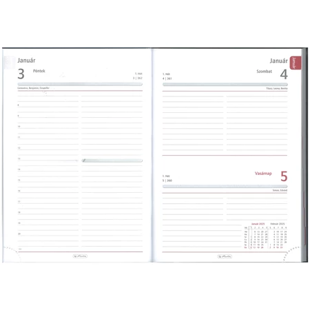 Határidőnapló 2026 napi A/5 HERLITZ fekete