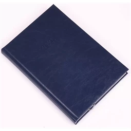 Határidőnapló 2026 napi REAL B/5 Standard kék fényes, kellemes tapintású műbőr borítás