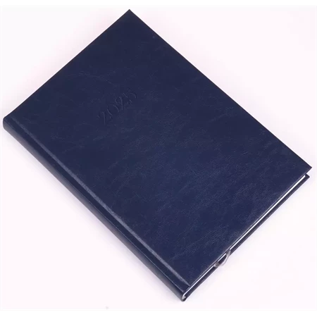 Határidőnapló 2026 napi REAL B/5 Standard kék fényes, kellemes tapintású műbőr borítás