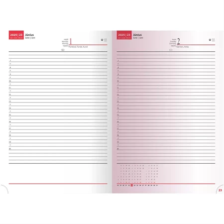 Határidőnapló 2026 napi REAL B/5 Standard kék fényes, kellemes tapintású műbőr borítás