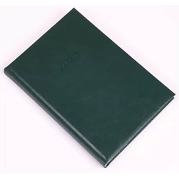 Határidőnapló 2026 napi REAL B/5 Standard zöld fényes, kellemes tapintású műbőr borítás