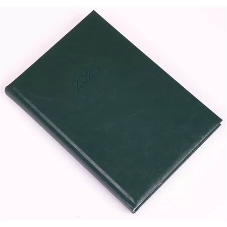 Határidőnapló 2026 napi REAL B/5 Standard zöld fényes, kellemes tapintású műbőr borítás