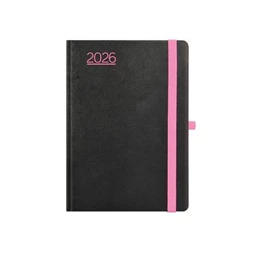 Határidőnapló 2026 A/5 heti TOPTIMER Nero N015 fekete-pink