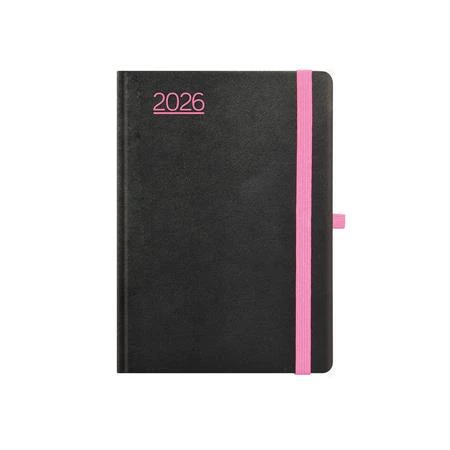 Határidőnapló 2026 A/5 heti TOPTIMER Nero N015 fekete-pink