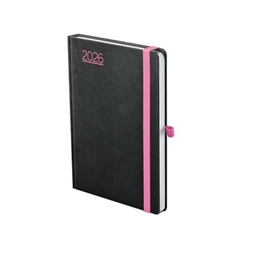 Határidőnapló 2026 A/5 heti TOPTIMER Nero N015 fekete-pink