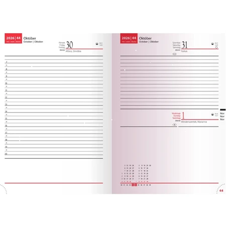 Határidőnapló 2026 A/5 napi REAL Kensington kék