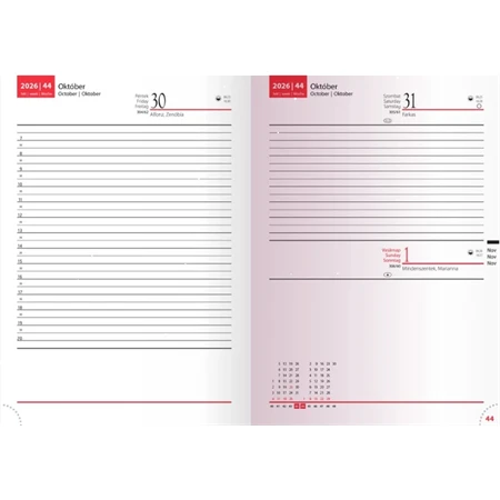 Határidőnapló 2026 A/5 napi REAL Linett sötétkék-kék