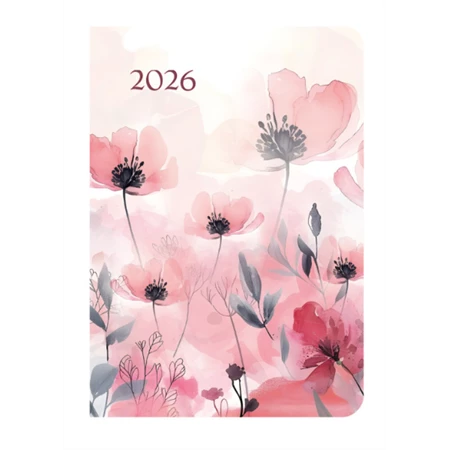 Határidőnapló 2026 B/6 heti TOPTIMER Joy flexi F012 pipacs