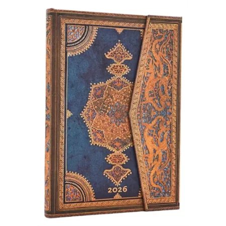 Határidőnapló 2026 Paper Blanks midi heti keményfedeles mágneses Safavid Indigo