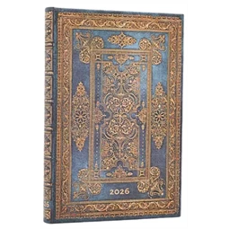 Határidőnapló 2026 Paper Blanks mini heti keményfedeles gumis Blue Luxe