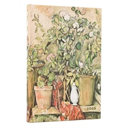 Határidőnapló 2026 Paper Blanks mini heti keményfedeles gumis Cezanne Terracotta Pots and Flowers