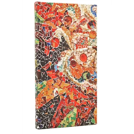 Határidőnapló 2026 Paper Blanks slim heti keményfedeles gumis Gaudi Sun Mosaics