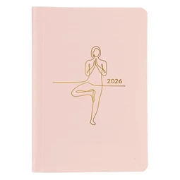 Határidőnapló 2026 heti A/5 TOPTIMER Pastel P015 fehér lapos rózsaszín