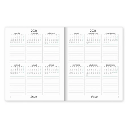 Határidőnapló 2026 heti A/6 PLANALL Mini keményfedelű aranyozott Good boy