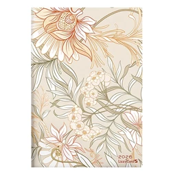 Határidőnapló 2026 heti B/5 LIZZY szivacsos Beige flowers