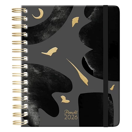 Határidőnapló 2026 heti B/5 PLANALL Classic spirálos keményfedelű gumis Paint