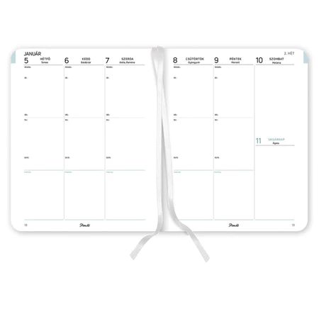 Határidőnapló 2026 heti B/5 PLANALL New Classic keményfedelű gumis Violet