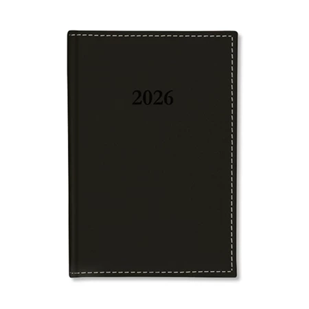 Határidőnapló 2026 heti B/5 Period Chamois körbevarrott fekete