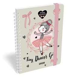 Határidőnapló 2026 heti B/6 LIZZY spirálozott gumis Tiny dancer lovely ballerina
