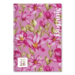 Határidőnapló 2026 heti B/6 Period Botanic Pink